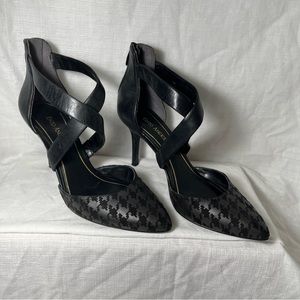 Enzo Angiolini Women's Sz 7.5M Black Leather Close Toe Stiletto Pumps Eacoadi